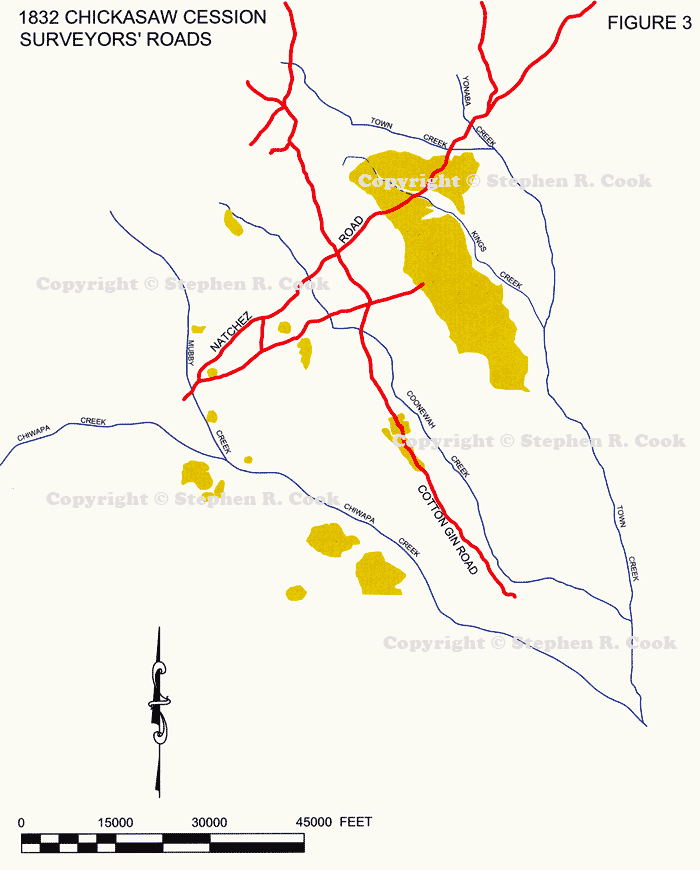 Figure 3 - 1832 Chickasaw Cession Surveyors' Notes - Roads - All images are copyright protected. Please contact the author, Stephen R. Cook to purchase rights to use these images.