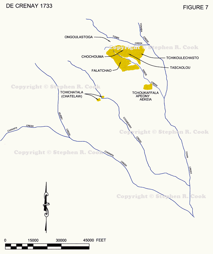 Figure 7  - De Cresnay 1733 Interpretive Map - All images are copyright protected. Please contact the author, Stephen R. Cook to purchase rights to use these images.