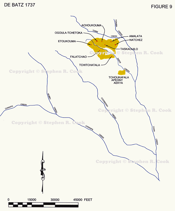 Figure 9  - De Batz 1737 Interpretive Map - All images are copyright protected. Please contact the author, Stephen R. Cook to purchase rights to use these images.