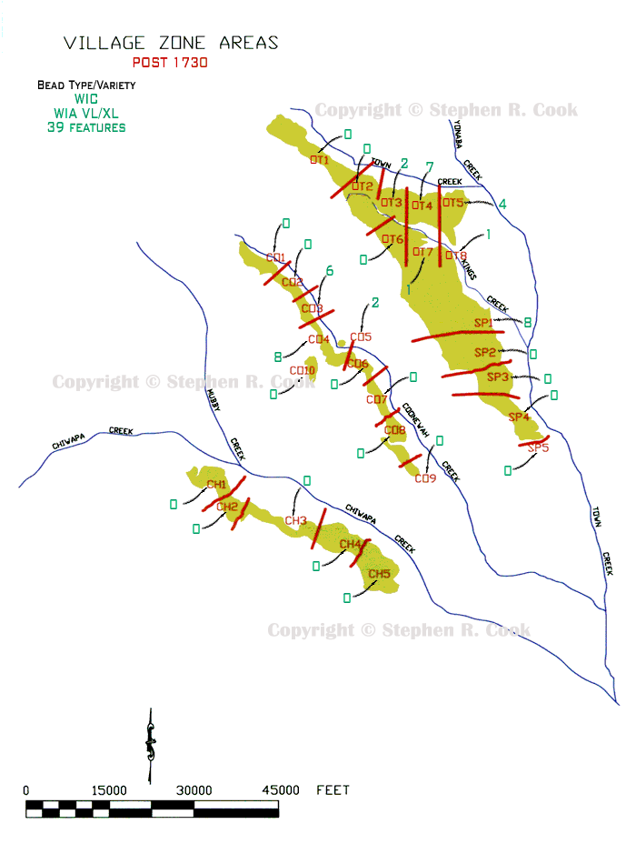 Figure 5 - Village Zone Areas Post 1730 - All images are copyright protected. Please contact the author, Stephen R. Cook to purchase rights to use these images.